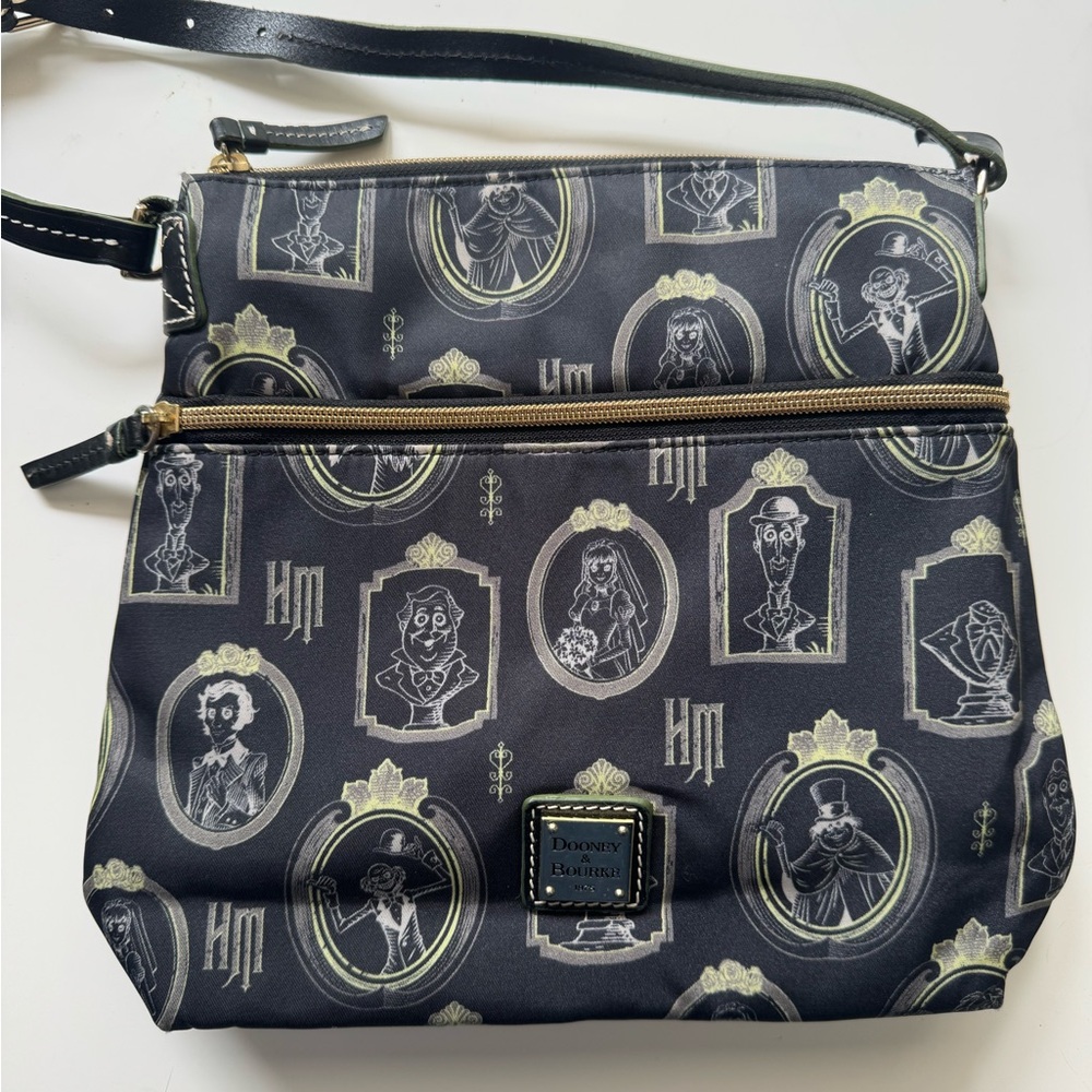 Disney's Haunted Mansion Portraits Dooney & Bourke Black and Gray Crossbody Bag